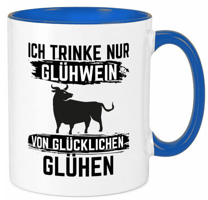 Ich drinke nur Glühwein | Wein von Glühen lustiger Spruch Geschenk Humor Tasse