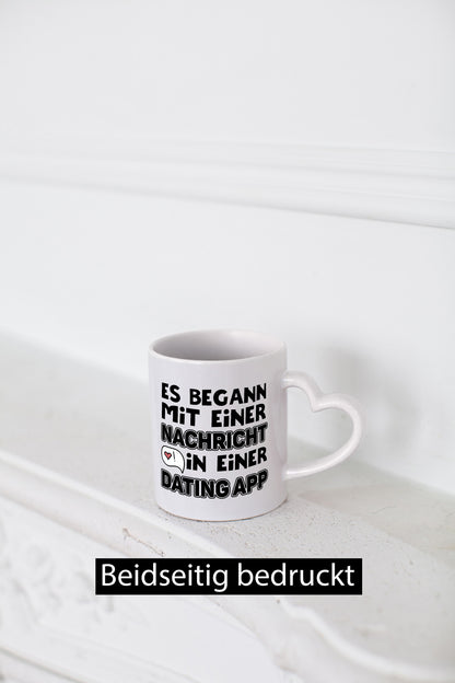Dating App | Pärchen Tasse Online Liebe Beziehung lustig Humor Geschenkidee