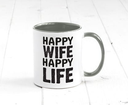 Happy Wife | Ehemann Tasse Ehefrau Humor Statement Geschenkidee
