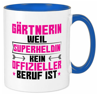 Superheldin Gärtnerin | Gartenbau Geschenk Humor Geschenkidee lustiger Spruch Tasse