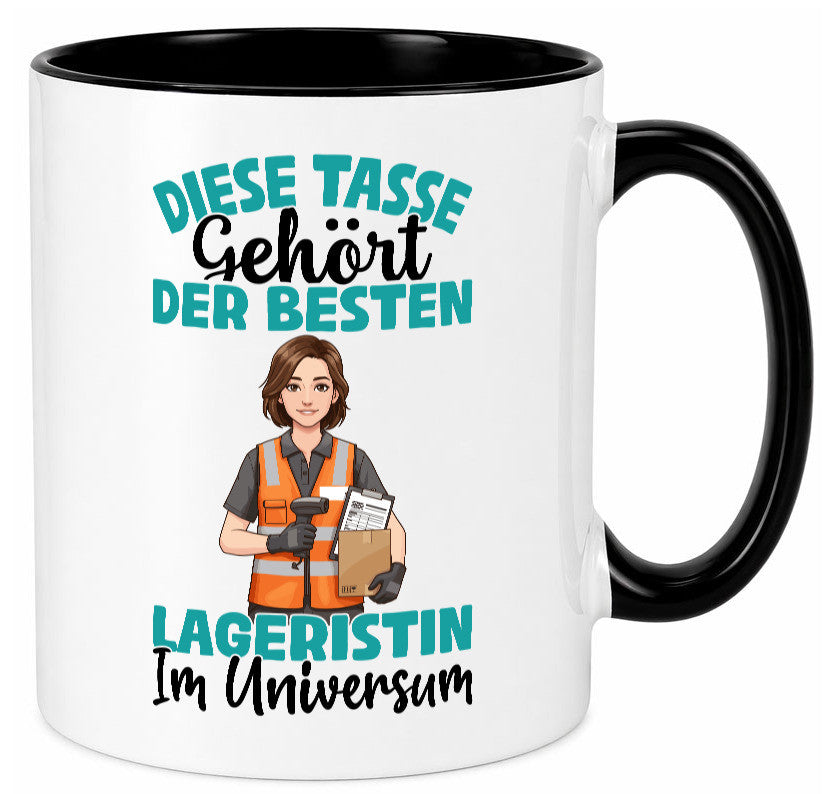 Im Universum: Lageristin | Beruf Lager Arbeiterin Humor Arbeit Kollegen Büro Tasse
