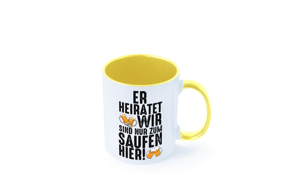 JGA | Er heiratet Junggesellenabschied Polterabend v2 lustiger Spruch Geschenk