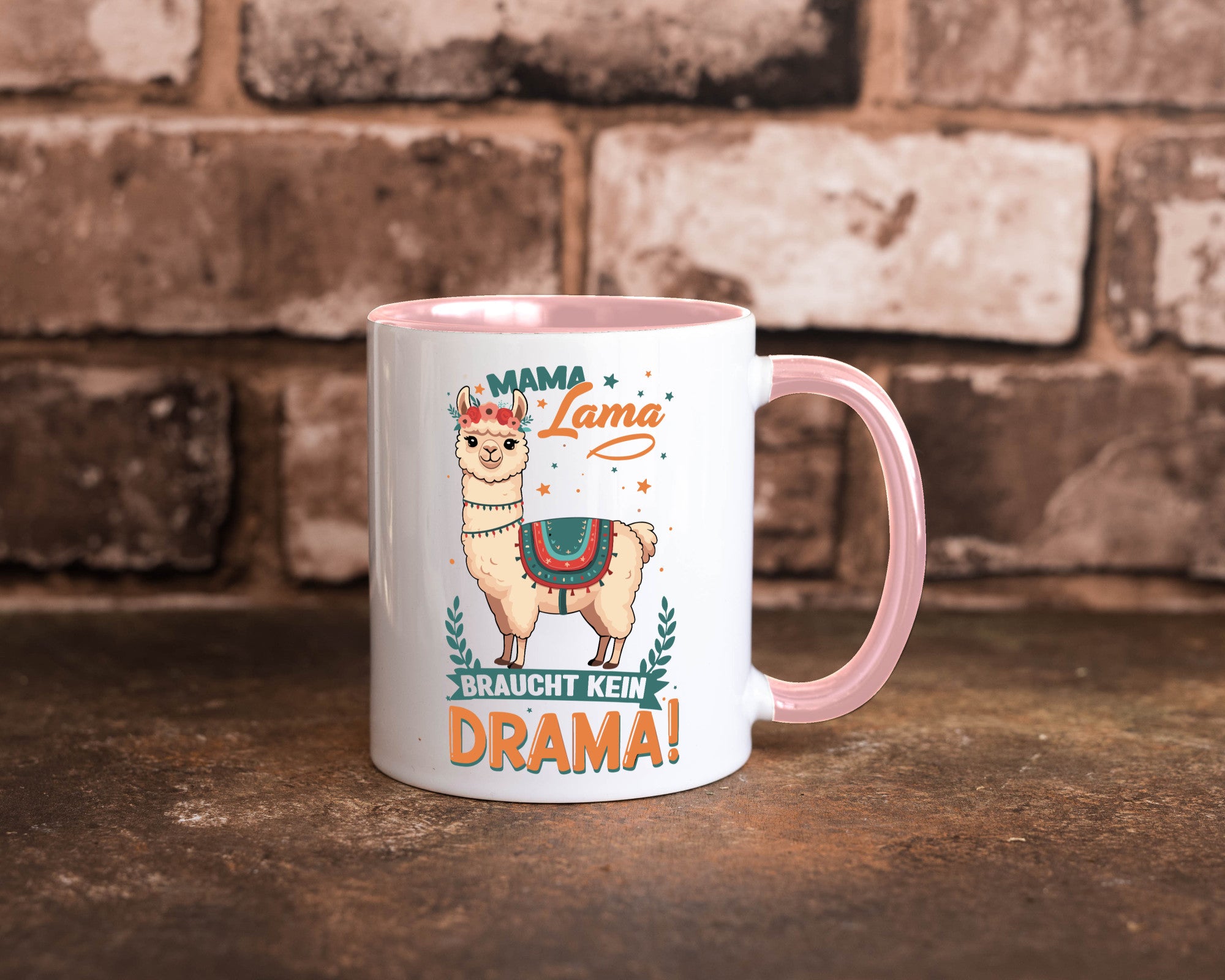 Mama Lama braucht kein Drama | Muttertag Humor Familie Geschenkidee Tasse
