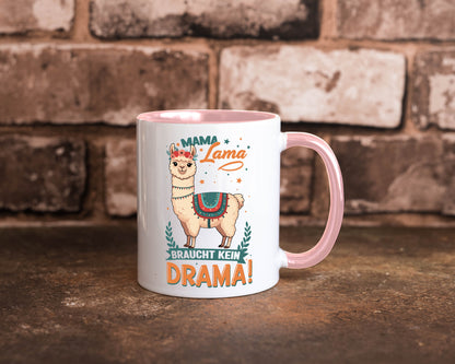 Mama Lama braucht kein Drama | Muttertag Humor Familie Geschenkidee Tasse
