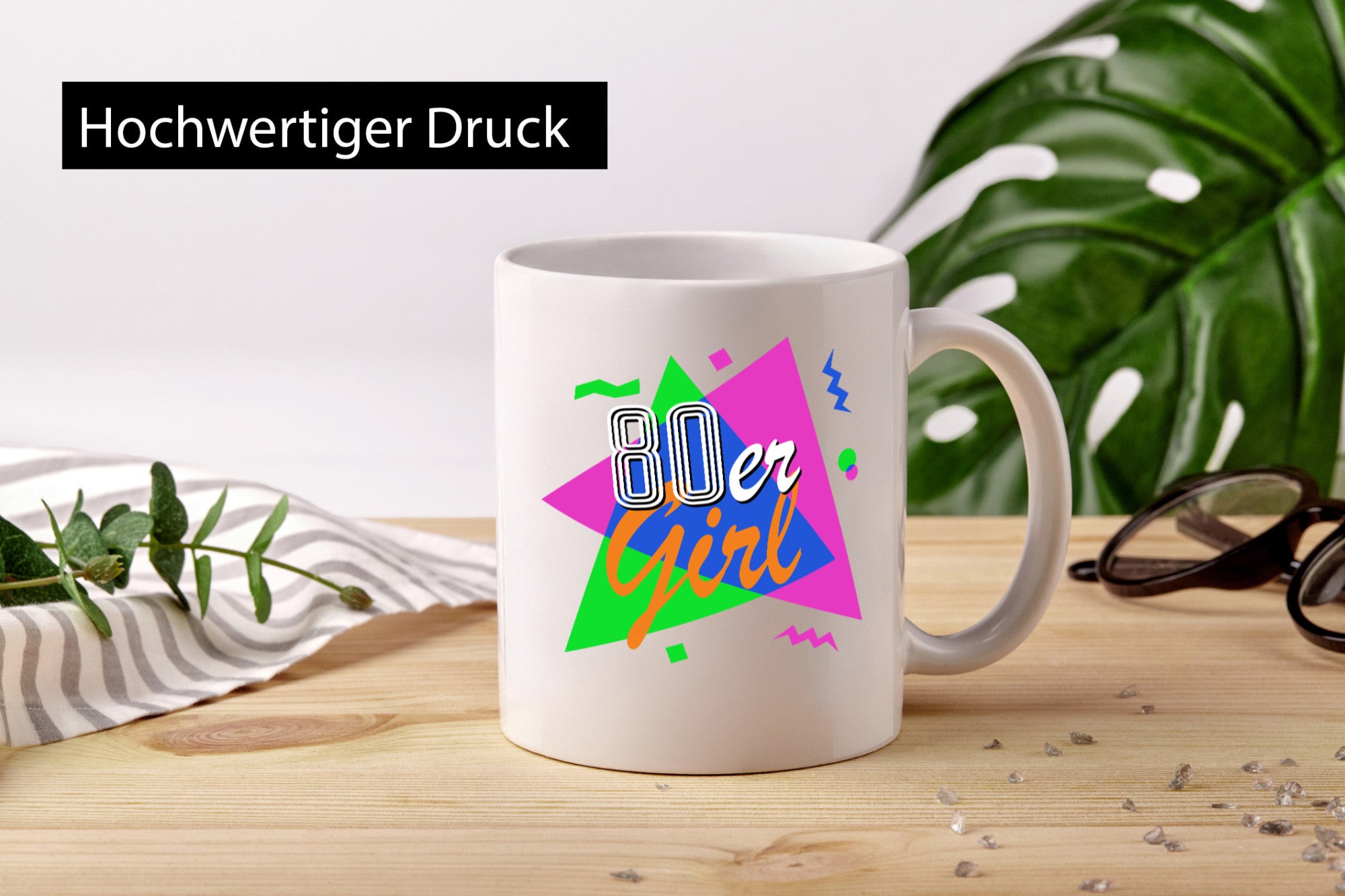 80er Girl - Jahre bunt + verrückt retro Humor Geschenkidee Tasse