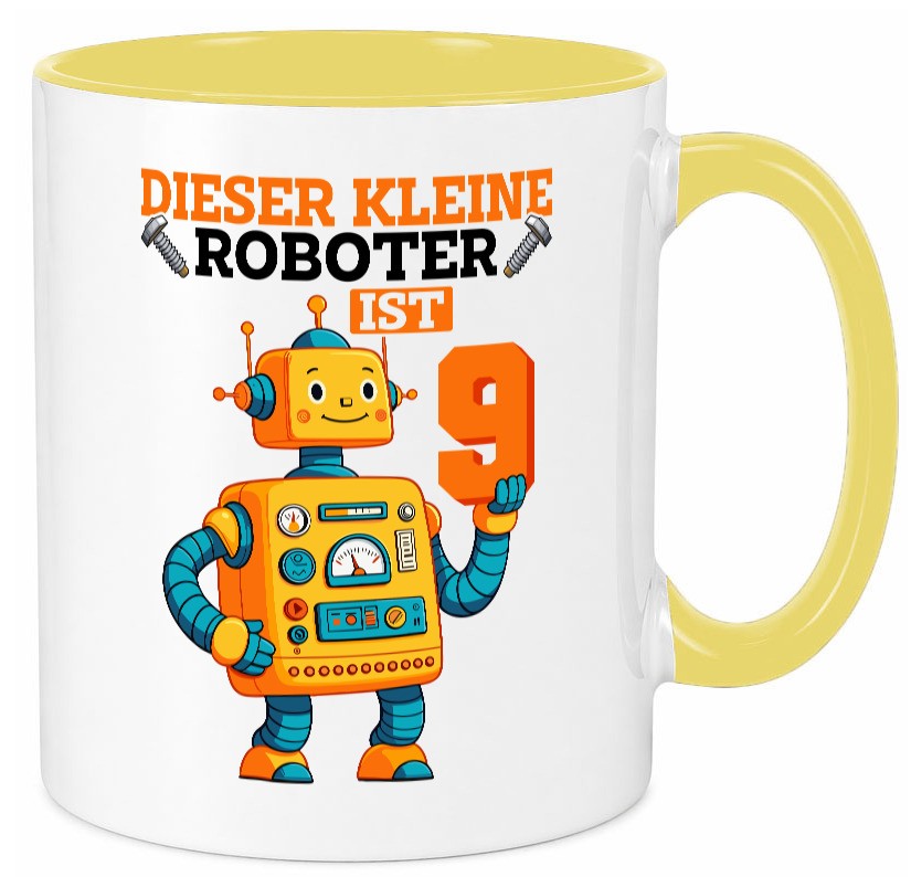 9. Geburtstag | 9 Jahre Roboter Junge lustig Geschenkidee Geschenk Tasse
