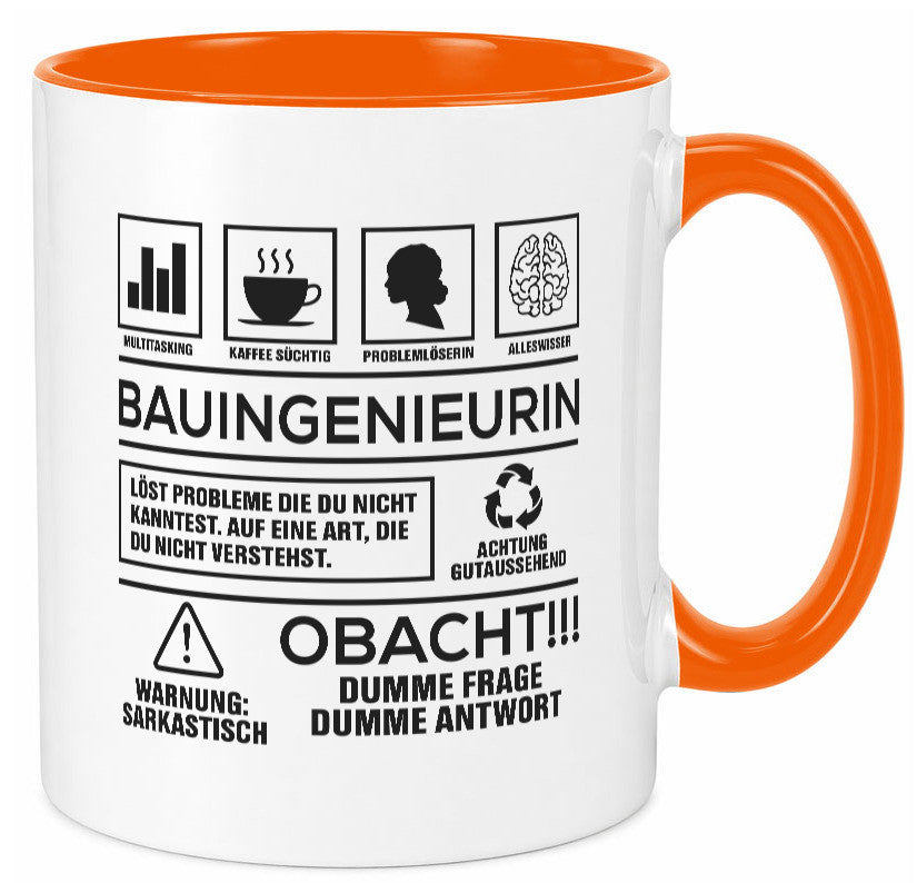 Achtung Probleme Bauingenieurin | Ingenieurin Humor Geschenkidee Tasse