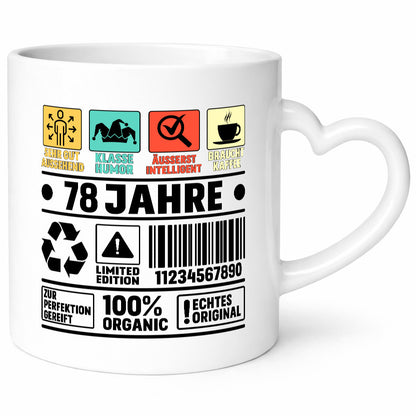 78. Geburtstag | 78 Jahre Humor Limited Edition Geschenkidee Tasse