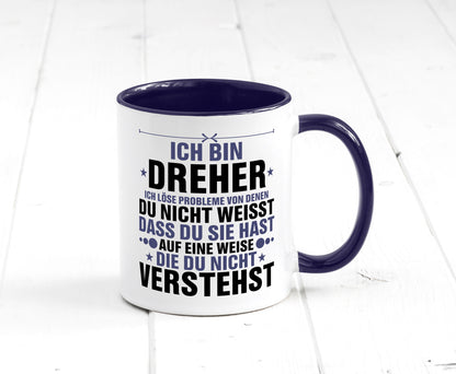 Löse Probleme: Dreher | Fräser lustiger Spruch Geschenk Humor Geschenkidee Tasse