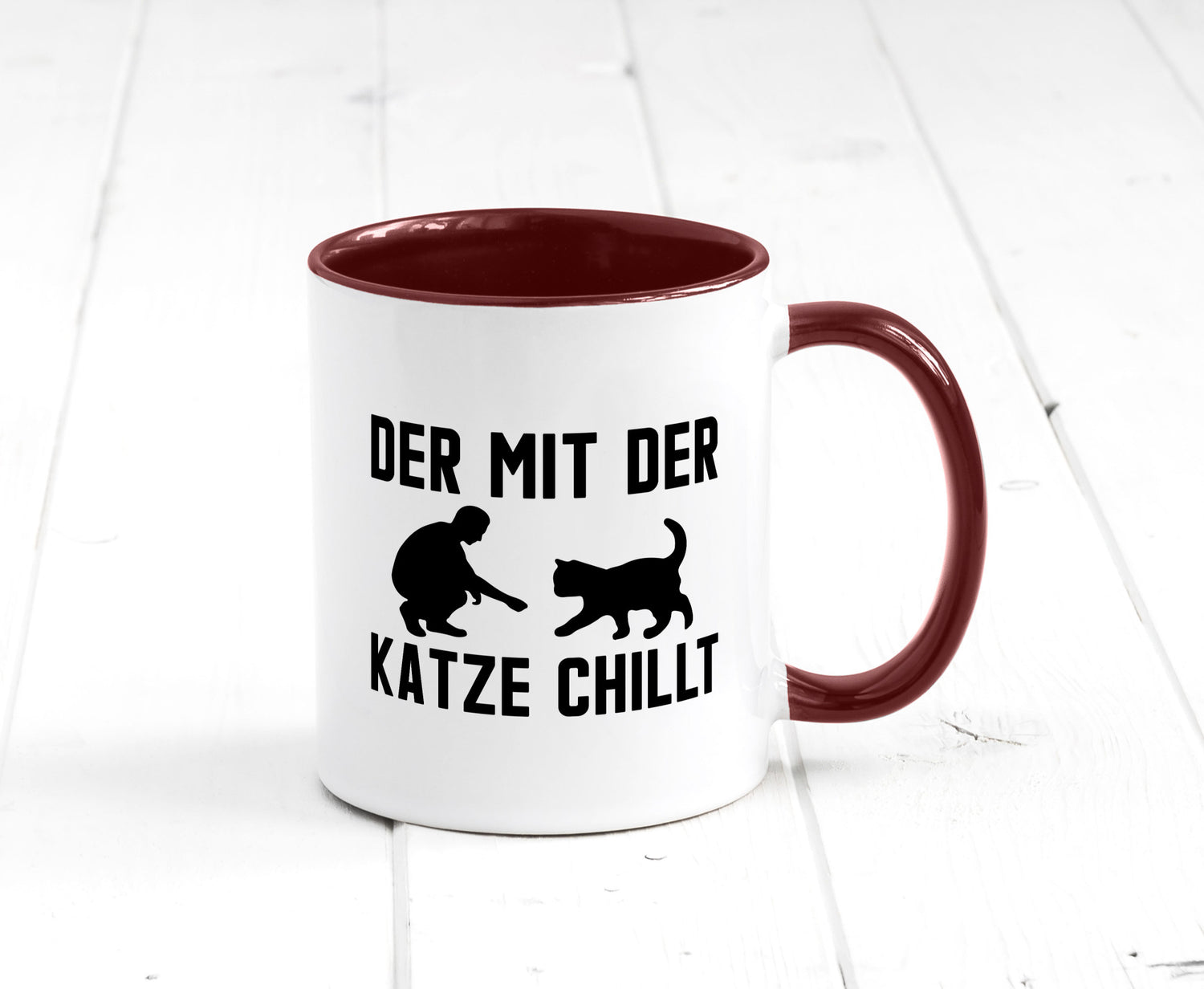 Mit der Katze | Chillen Katzenliebhaber Tierfreund lustiger Spruch Geschenk