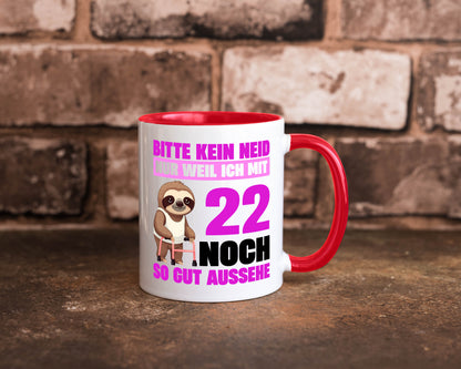 22. Geburtstag | Bitte kein neid Faultier 22 Jahre lustig Geschenkidee Geschenk