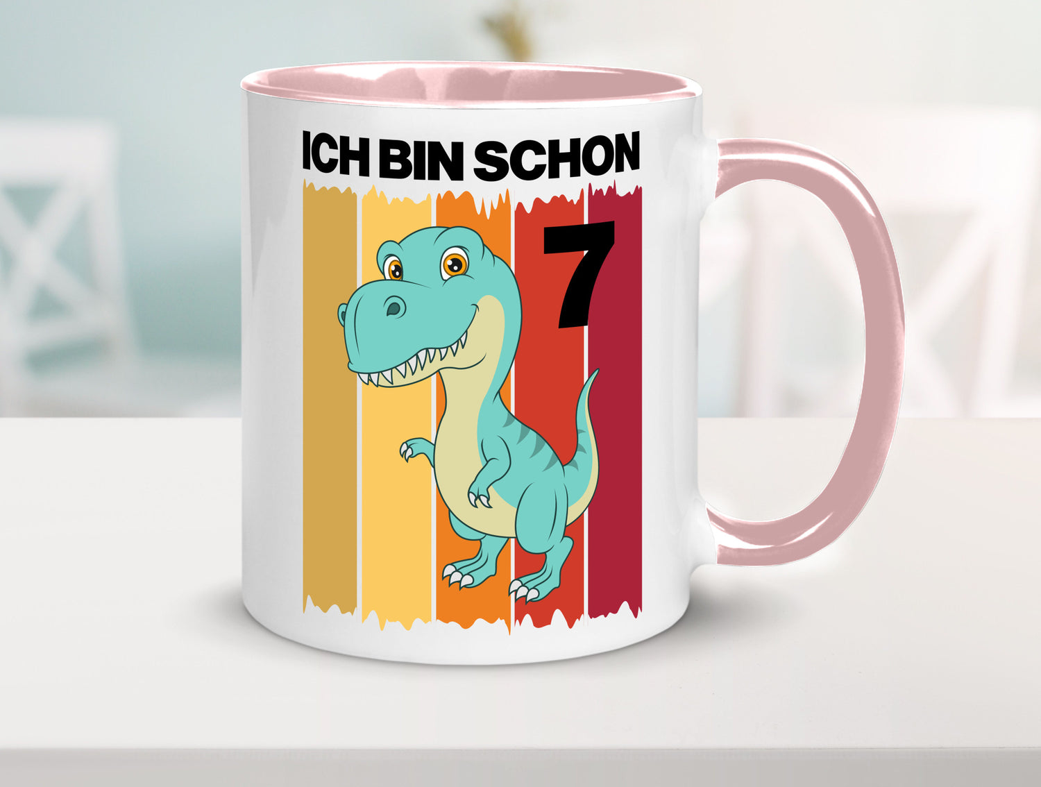 7. Geburtstag | 7 Jahre Dinosaurier lustiger Spruch Geschenk Geschenkidee Tasse