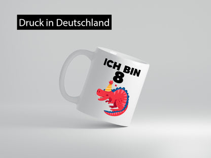 8. Geburtstag | Dino Dinosaurier 8 Jahre lustig Geschenkidee Geschenk Tasse