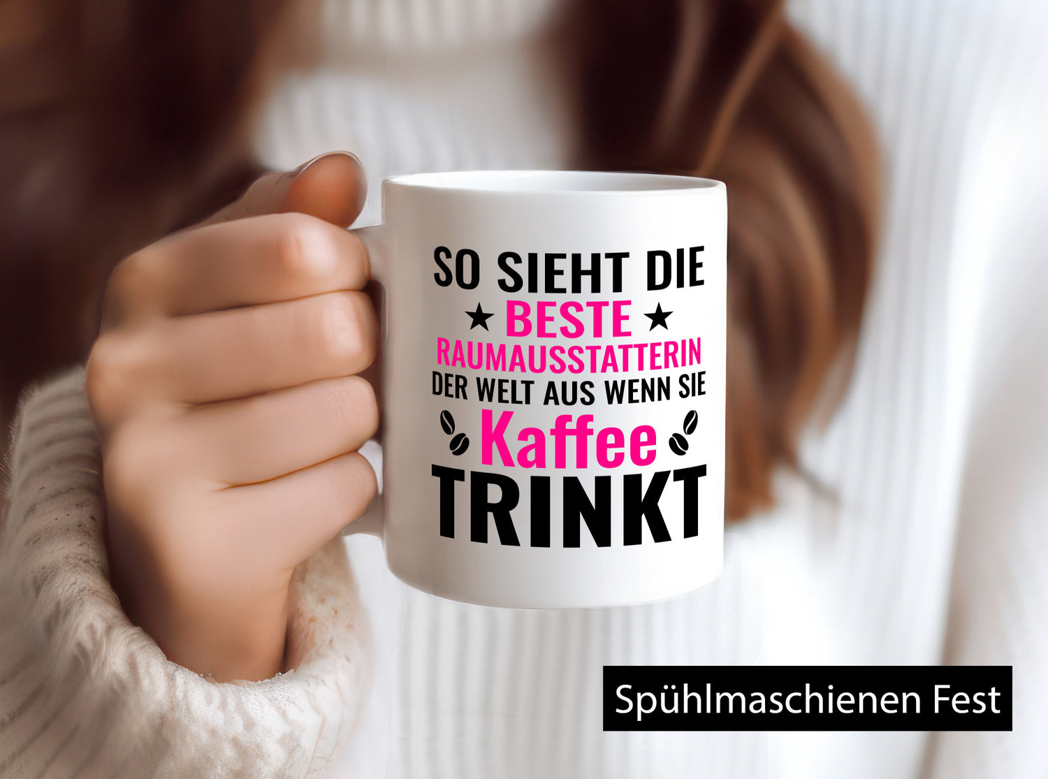 Kaffee trinkt: Raumausstatterin | Wohn Ausstatterin lustig Humor Geschenkidee