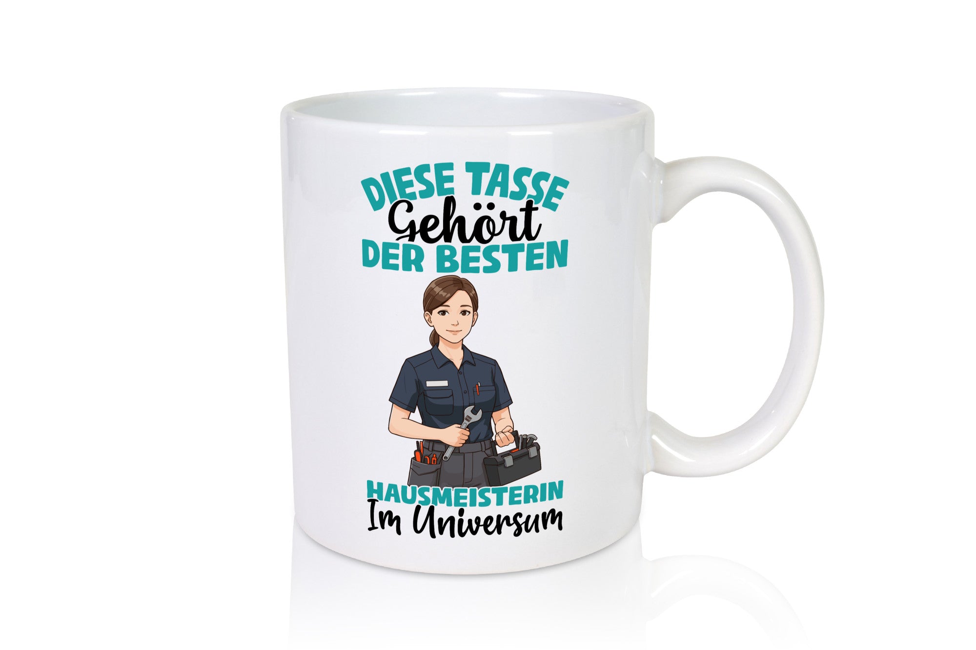 Im Universum: Hausmeisterin | Hauswart lustiger Spruch Geschenk Humor