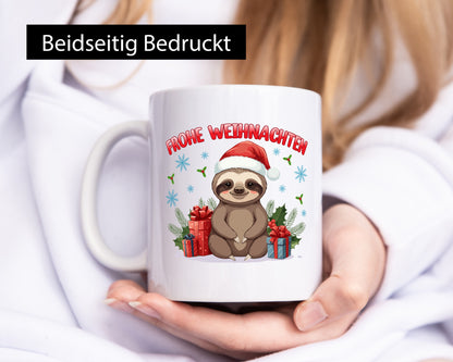 Frohe Weihnachten | Faultier Humor Tierliebhaber Geschenkidee Tasse