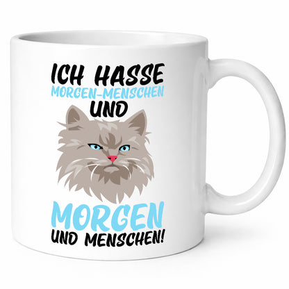 Ich hasse Morgenmenschen | Morgenmuffel mürrische Katze Geschenkidee