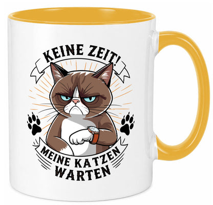 Keine Zeit meine Katzen Warten | Schwarze Katze Geschenkidee Tierliebhaber