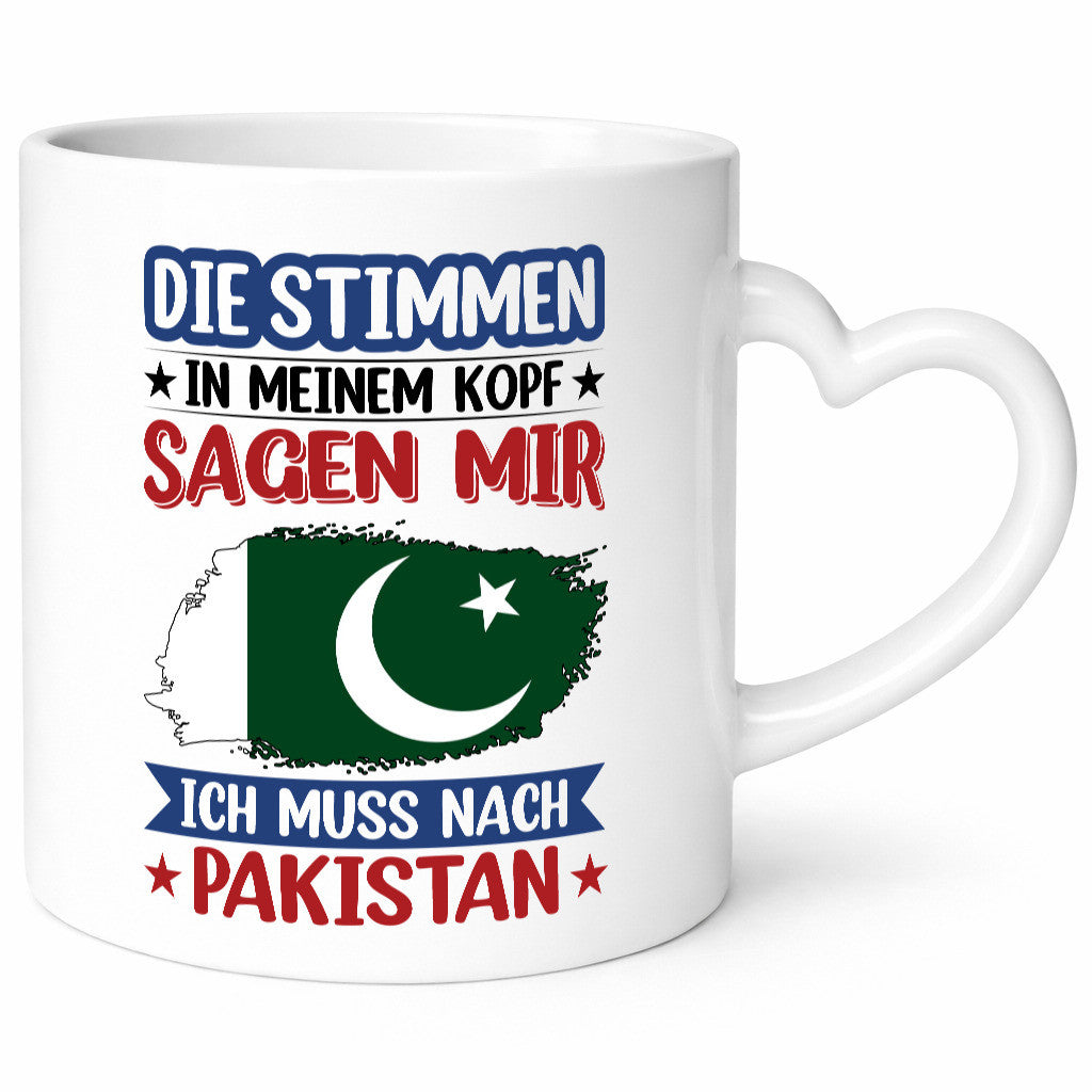 Pakistan | Urlaub Stimmen in meinem Kopf Traumland v2 Geschenkidee Humor Tasse