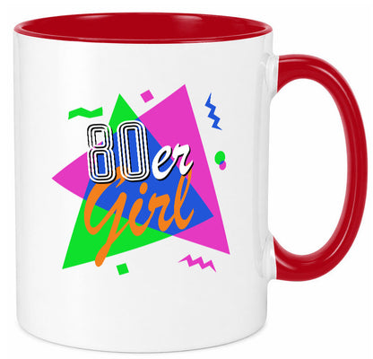 80er Girl - Jahre bunt + verrückt retro Humor Geschenkidee Tasse