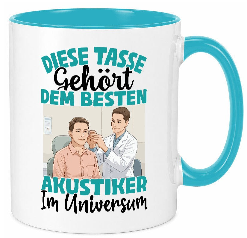 Im Universum: Akustiker | Akustik Hörgeräteakustik Geschenk Humor Geschenkidee Tasse