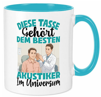 Im Universum: Akustiker | Akustik Hörgeräteakustik Geschenk Humor Geschenkidee Tasse