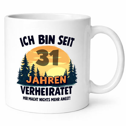 Ich bin Verheiratet | 31. Hochzeitstag Ehepaar v2 Geschenkidee Humor Tasse