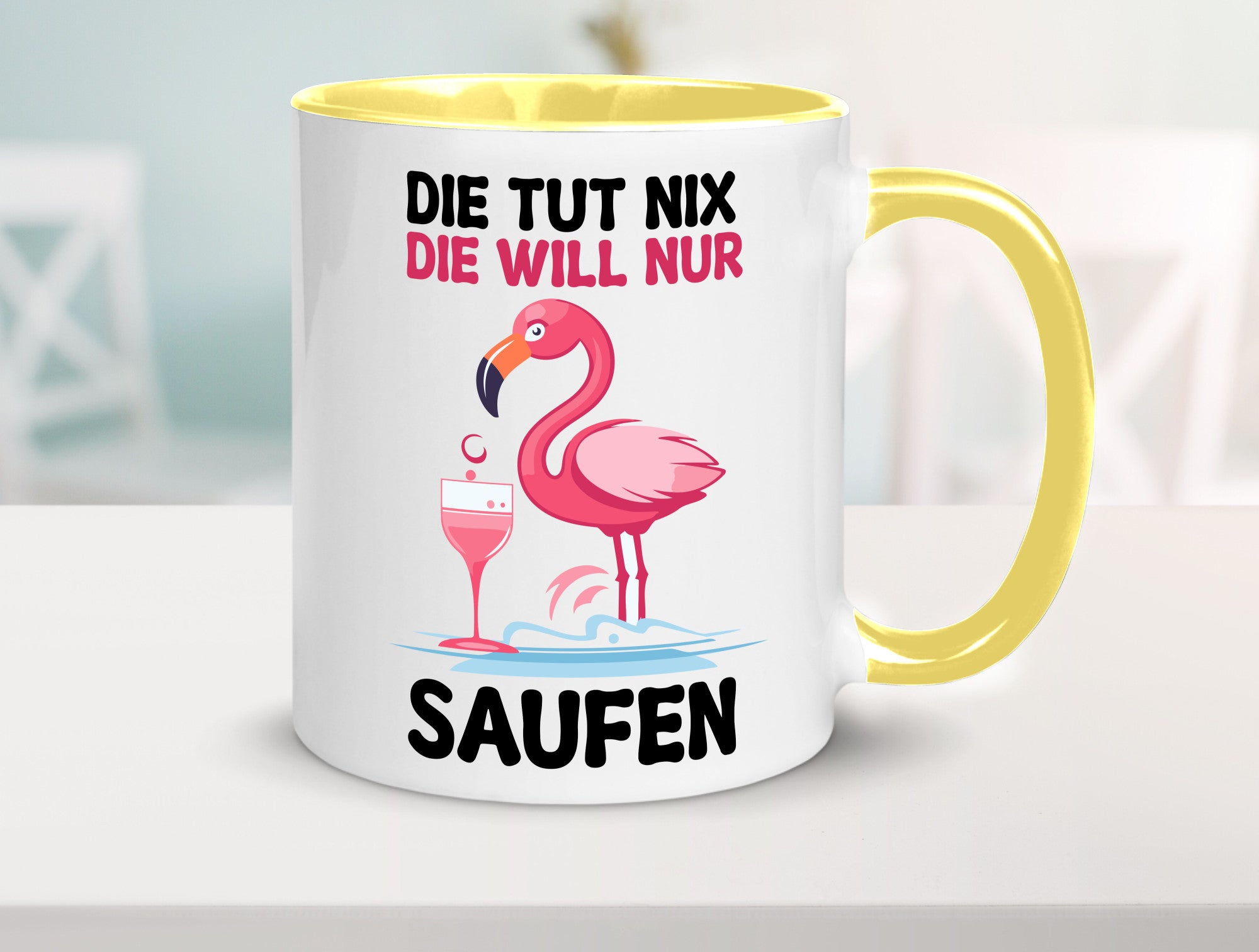 Die tut nix will nur Saufen | Flamingo Alkohol v2 Geschenk Humor Geschenkidee