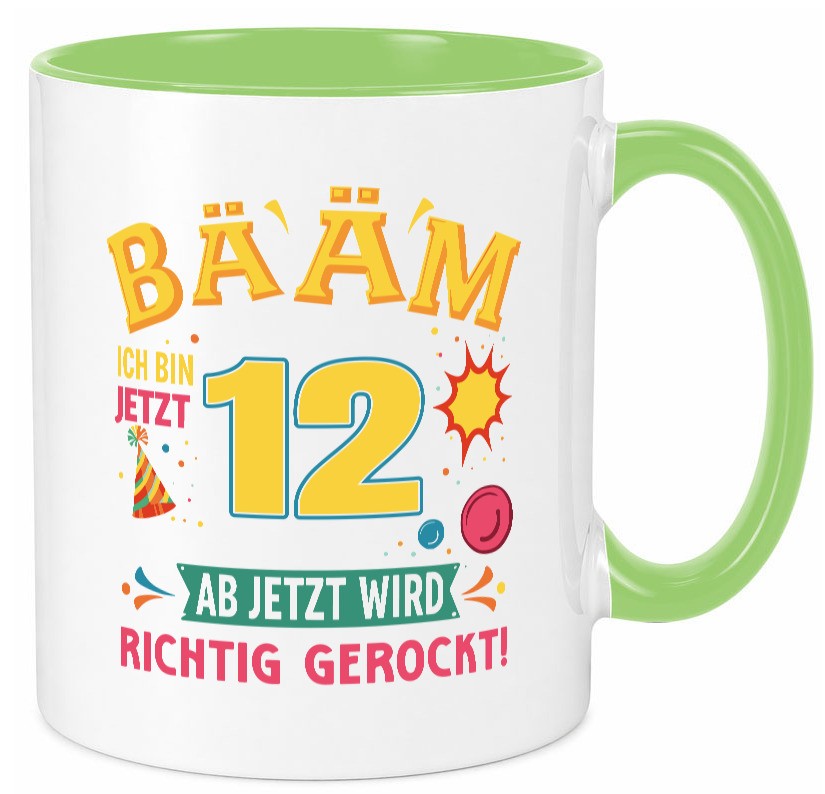 12. Geburtstag | 12 Jahre ab jetzt wird richtig gerockt Geschenk Geschenkidee Tasse