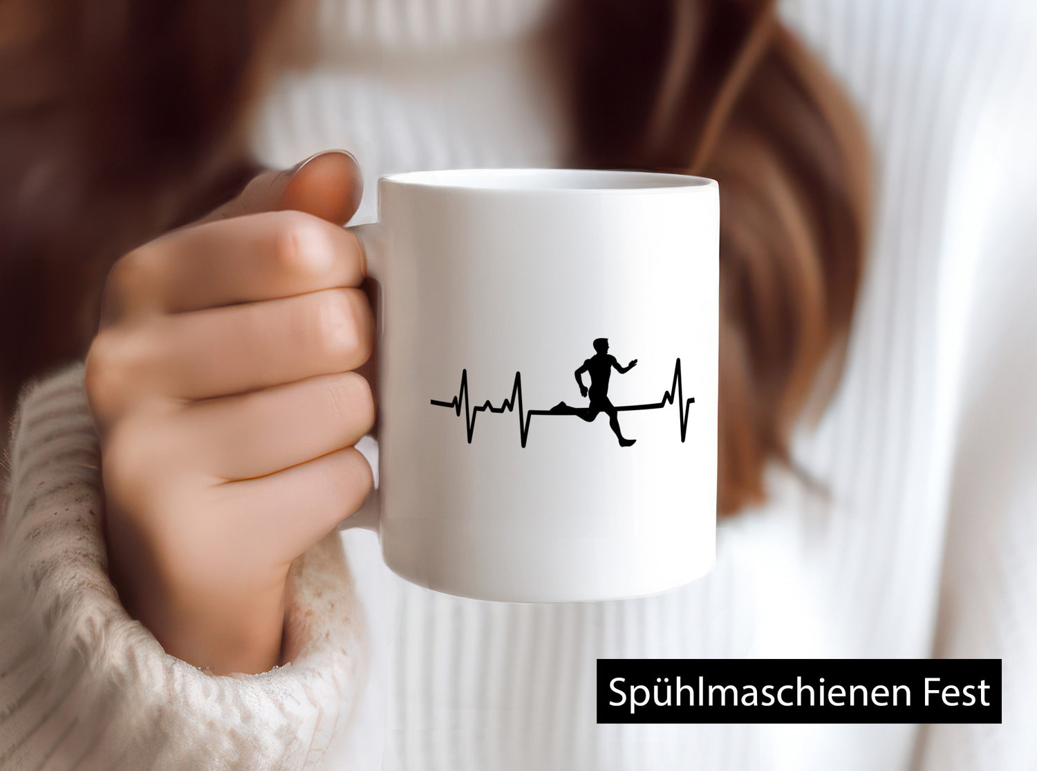 Jogger Herzschlag | Motiv Läufer Marathon Joggen Humor Geschenkidee Tasse