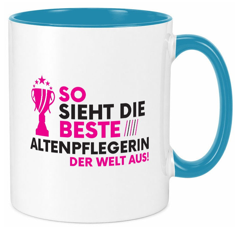 Die Weltbeste Altenpflegerin | Pflegepersonal Pflege lustig Humor Geschenkidee Tasse
