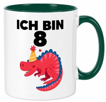 8. Geburtstag | Dino Dinosaurier 8 Jahre lustig Geschenkidee Geschenk Tasse
