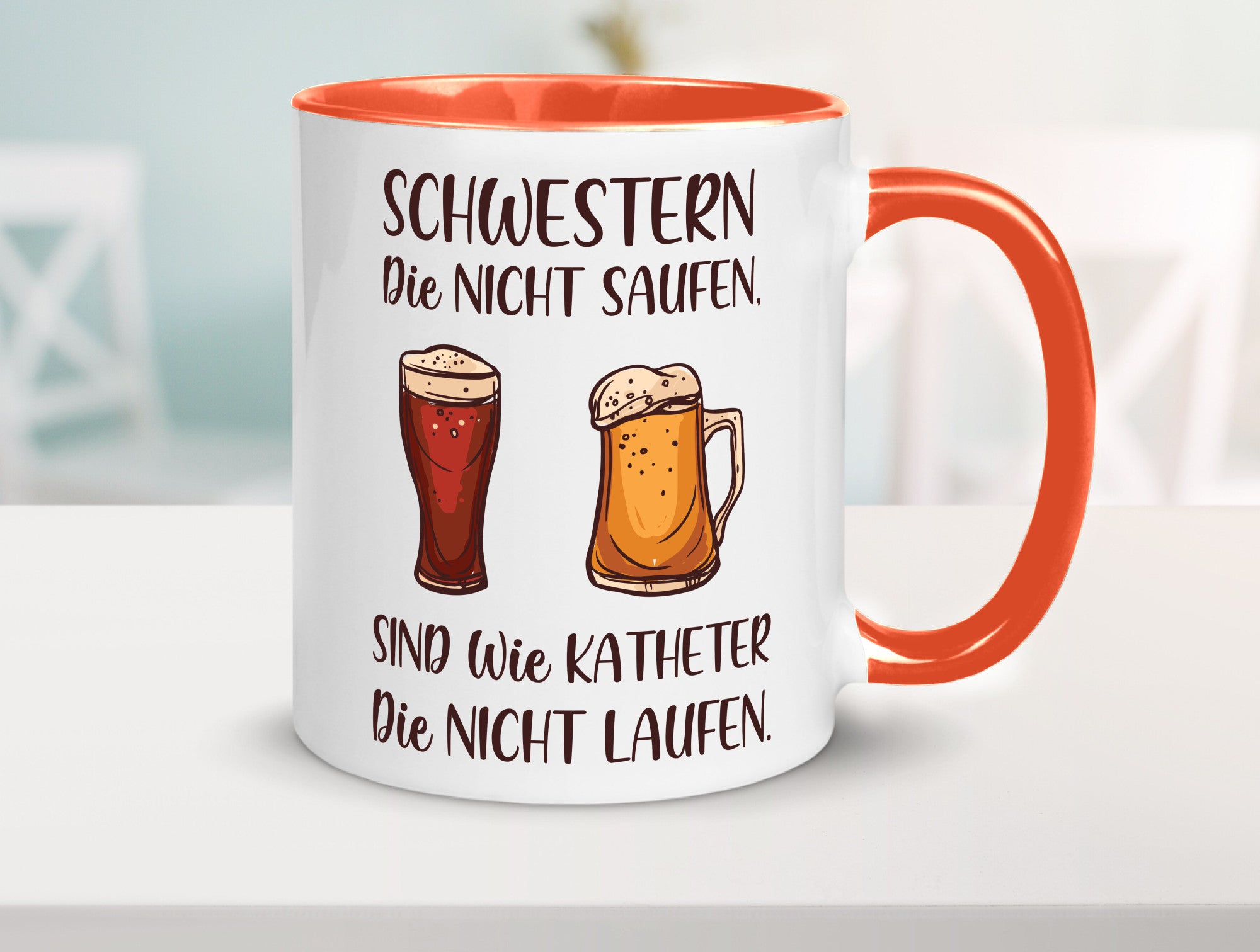 Schwestern die nicht saufen, Katheder laufen | Gläser lustiger Spruch Geschenk