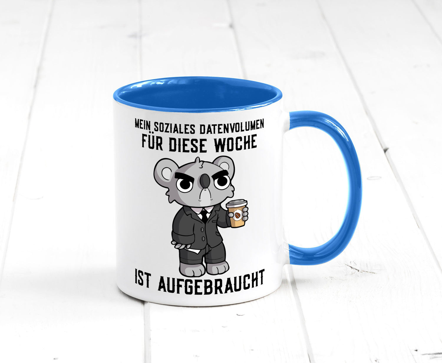 Soziales Datenvolumen | wütender Bär Einzelgänger Nerd Geschenkidee Humor Tasse