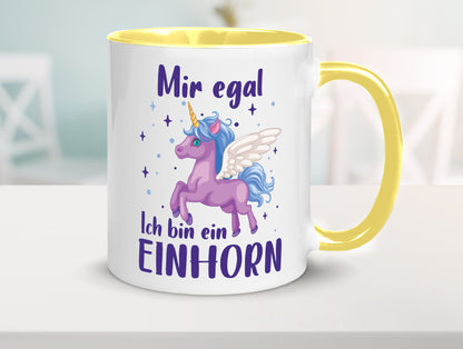 Mir egal, ich bin ein Einhorn | lustig Humor Geschenkidee Geschenk Tasse