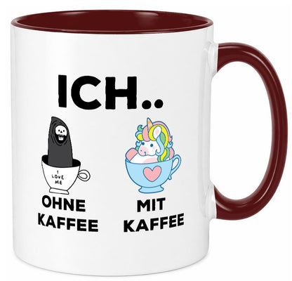 Ich Ohne Kaffee mit | Einhorn lustig Humor Geschenkidee Geschenk Tasse