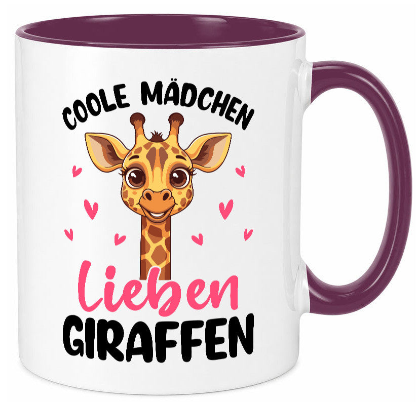 Coole Mädchen lieben Giraffen | Giraffe Geschenk Humor Geschenkidee lustiger Tasse