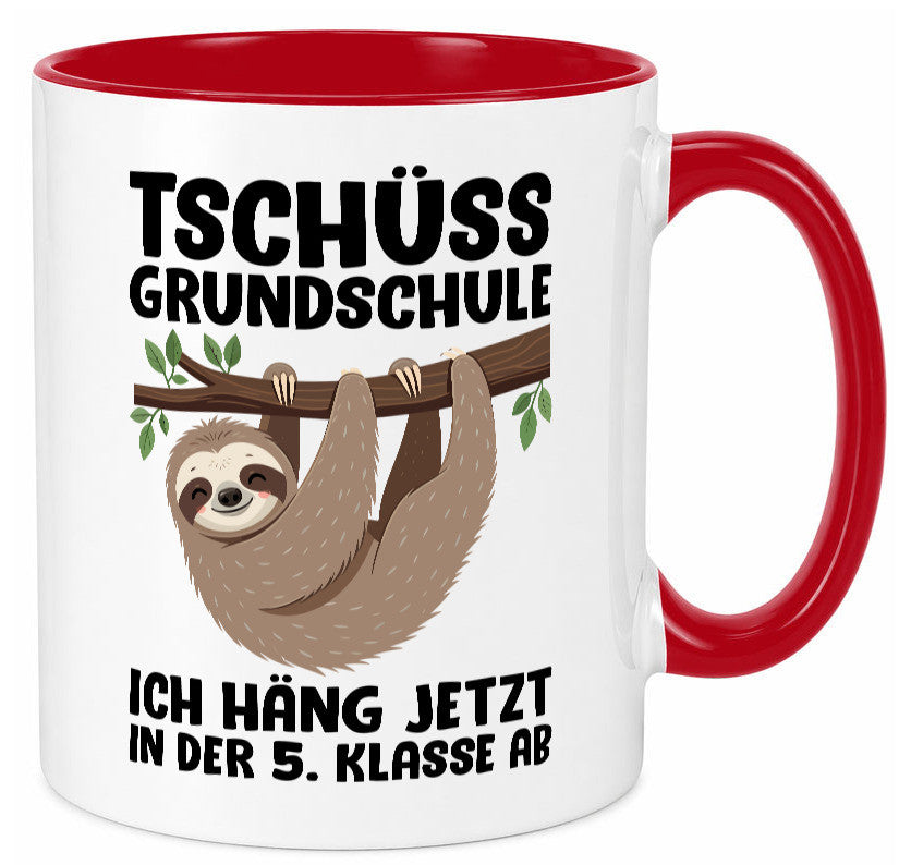 Tschüss Grundschule ich häng jetzt in der 5. Klasse ab Humor Geschenkidee Tasse