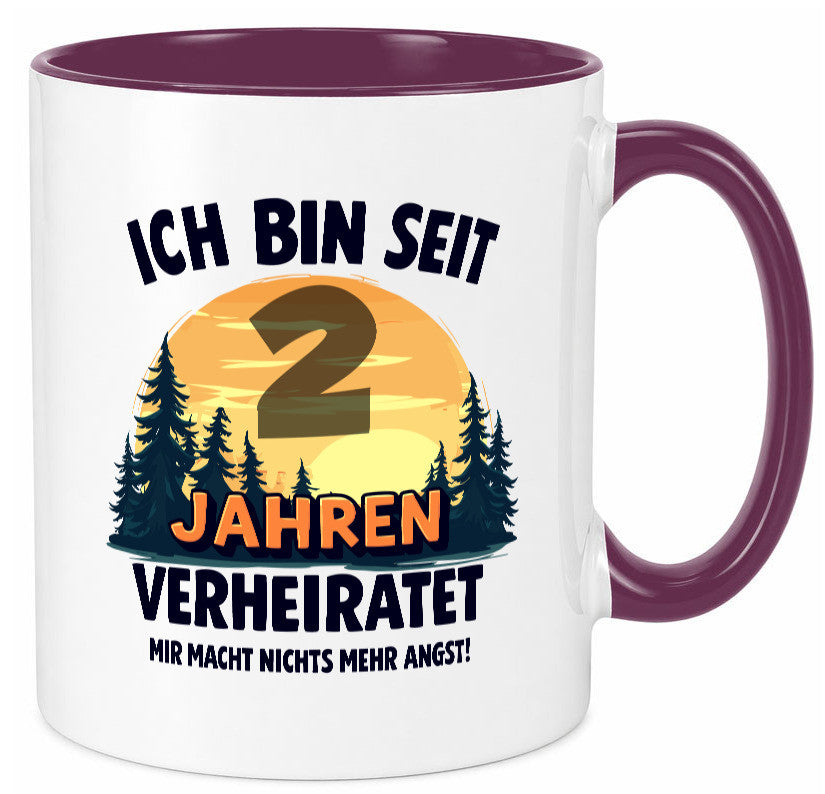 Ich bin Verheiratet | 2. Hochzeitstag Ehepaar lustiger Spruch Geschenk Humor Tasse