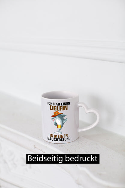 Ich hab einen Delfin in meiner Bauchtasche | Party Bier Humor Geschenkidee Tasse