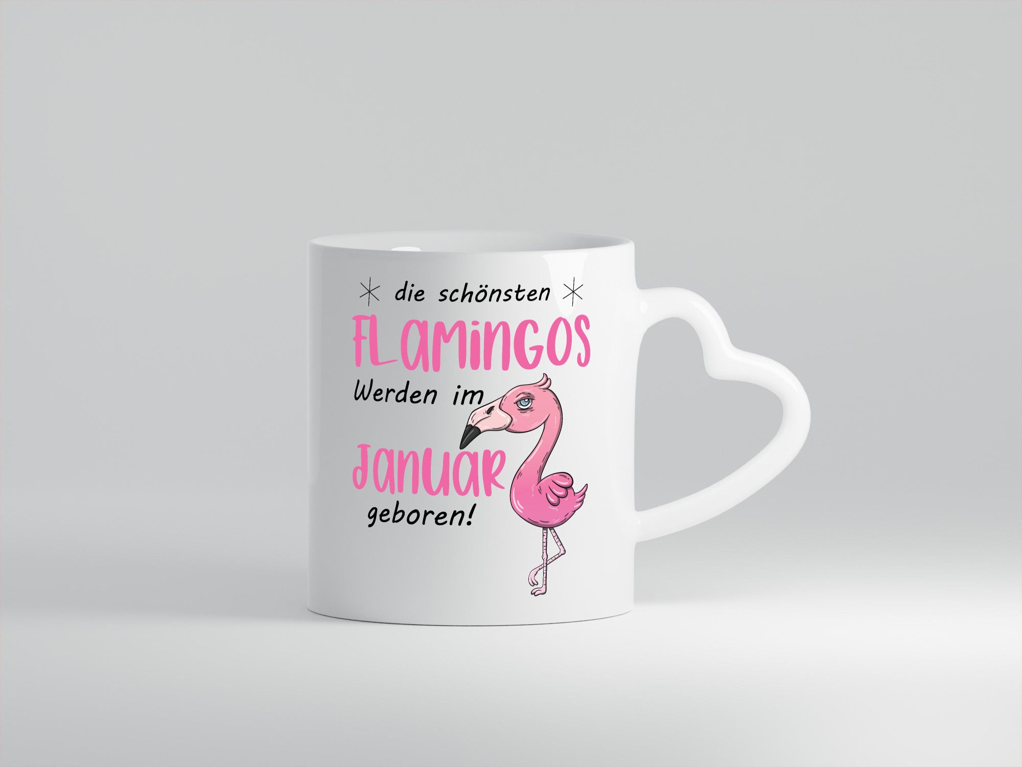 Januar Geboren | Flamingos Geburtsmonat lustiger Spruch Geschenk Humor
