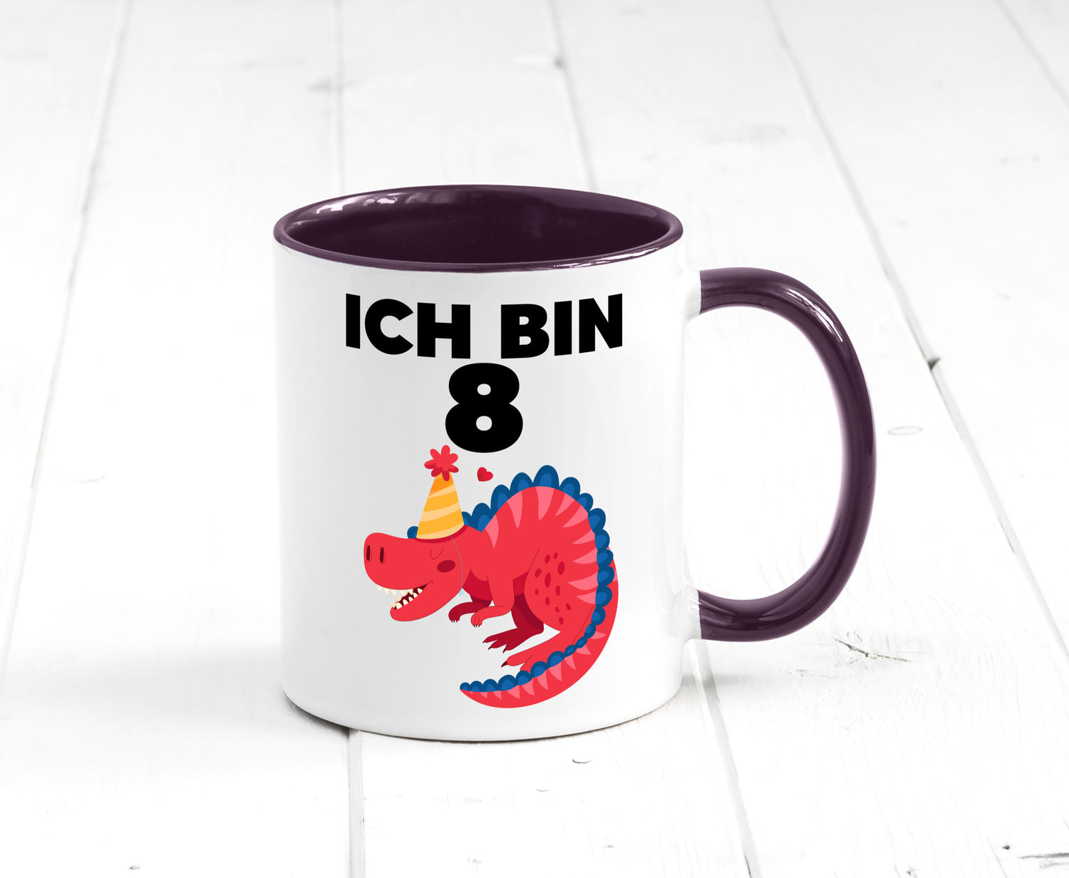 8. Geburtstag | Dino Dinosaurier 8 Jahre lustig Geschenkidee Geschenk Tasse