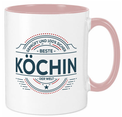 Geprüft und sicher: Köchin | Chefköchin Chefkoch lustiger Spruch Geschenk Tasse