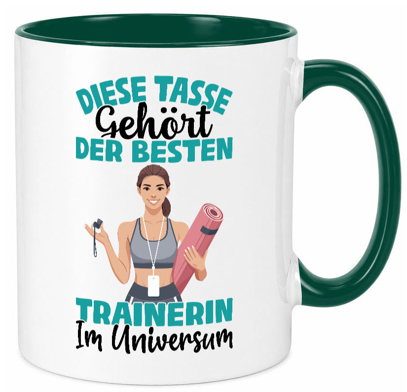 Im Universum: Trainerin | Sportverein Humor lustig Geschenkidee Geschenk Tasse