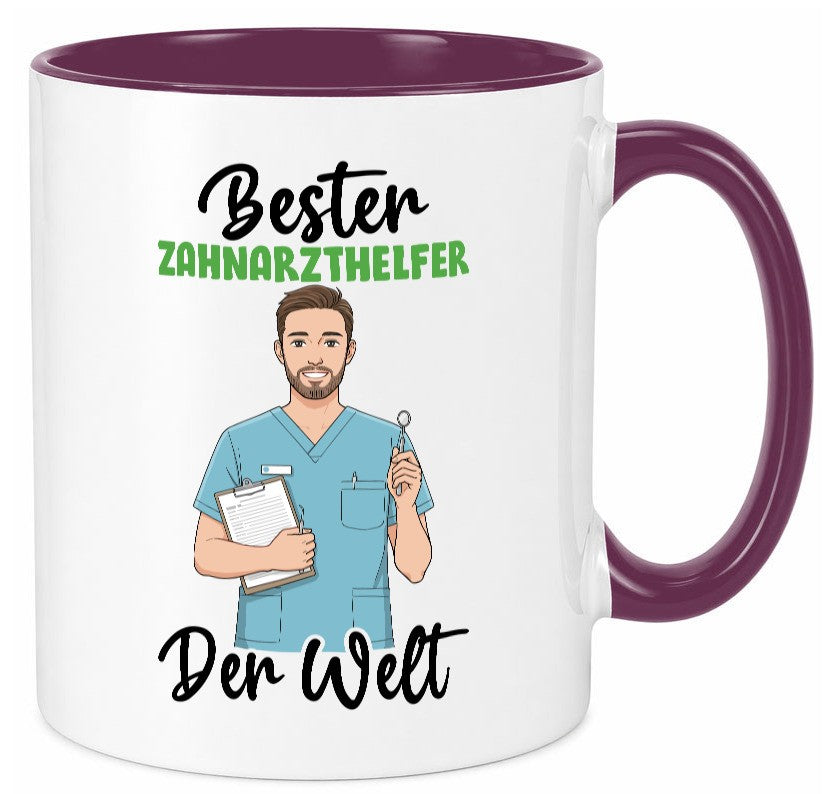 Bester Zahnarzthelfer | Zahnmedizin v2 lustiger Spruch Geschenk Humor Tasse
