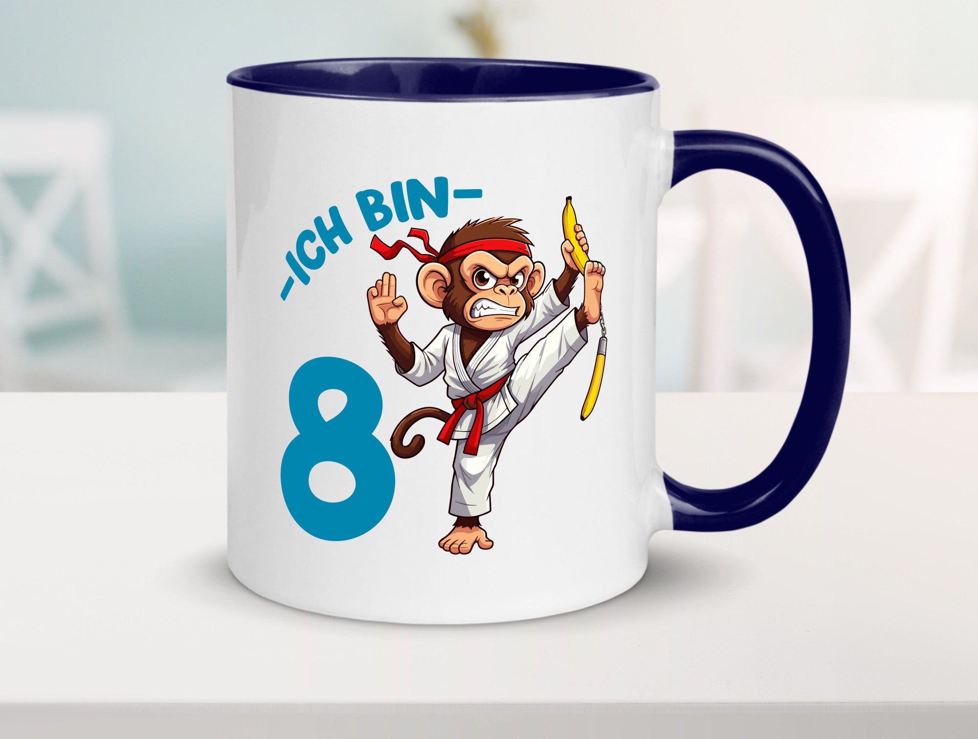Ich bin 8 | 8. Geburtstag Karate Kampfsport Affe lustiger Spruch Geschenk