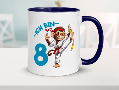 Ich bin 8 | 8. Geburtstag Karate Kampfsport Affe lustiger Spruch Geschenk