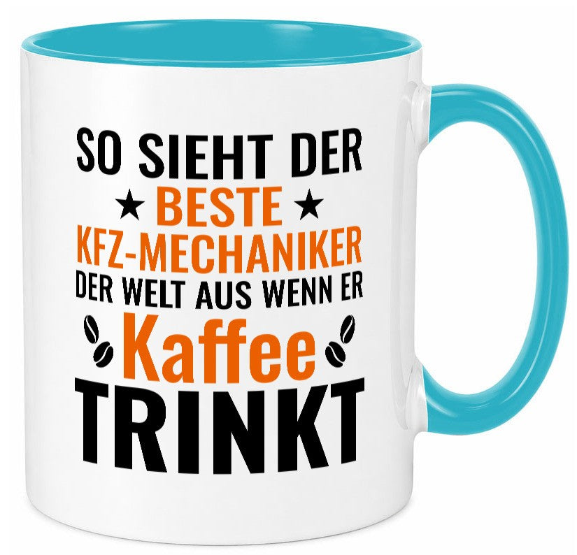 Kaffee trinkt: KFZ-Mechaniker | Werkstatt Mechaniker lustig Humor Geschenkidee Tasse