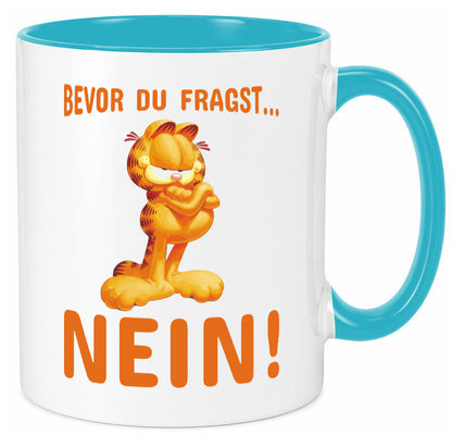 Bevor du fragst? Nein! | grimmige Katze Spruchtasse lustig Tierliebhaber Humor