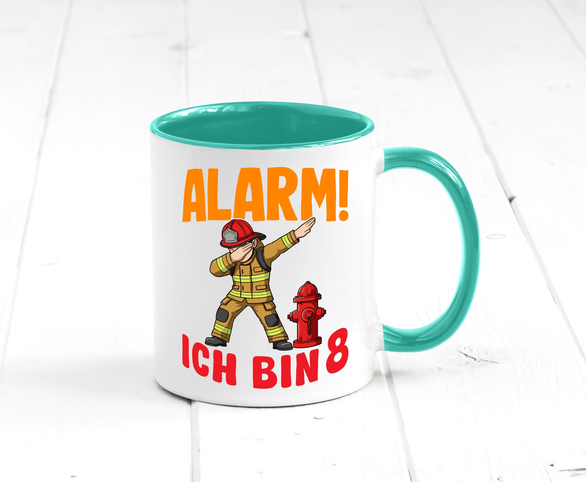 8. Geburtstag | 8 Jahre Feuerwehr Junge lustig Geschenkidee Geschenk Tasse